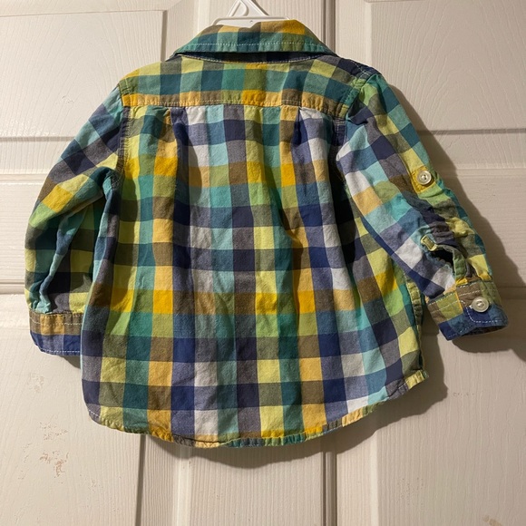Baby Gap Short Or Long Sleeve Plaid Shirt Size 12-18 Months - Picture 5 of 6